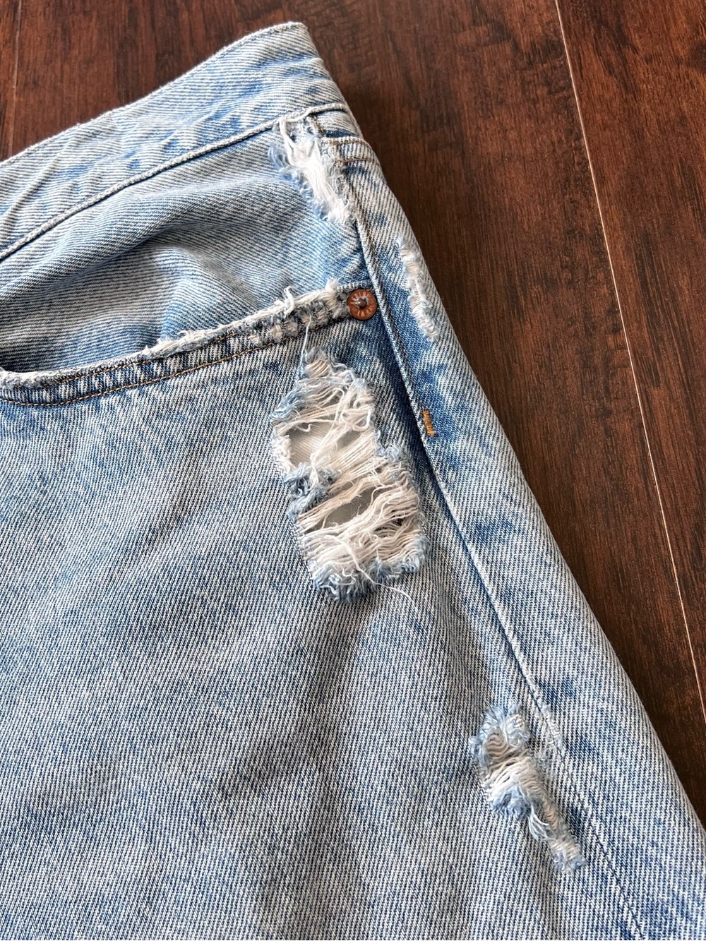 AGOLDE 90’s Crop Distressed Jeans Light Wash High Rise 28 - Picture 12 of 16
